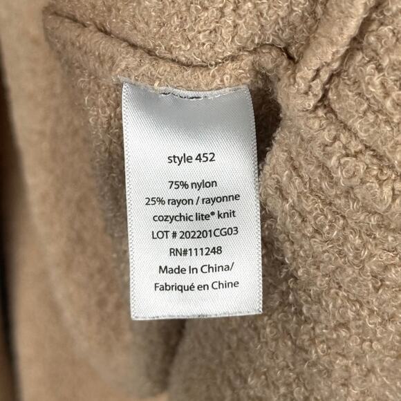 Barefoot Dreams Tan CozyChic Lite Circle Cardigan Loungewear w/ Pockets - Medium - Picture 6 of 6